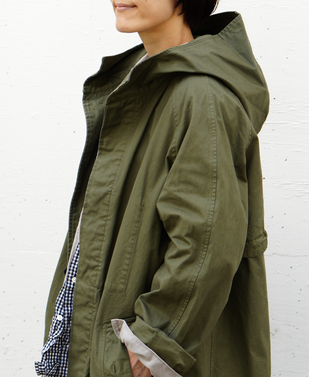 NHT2151DT (コート) HEAVY WEIGHT COTTON TWILL OVERDYE HOODED COAT