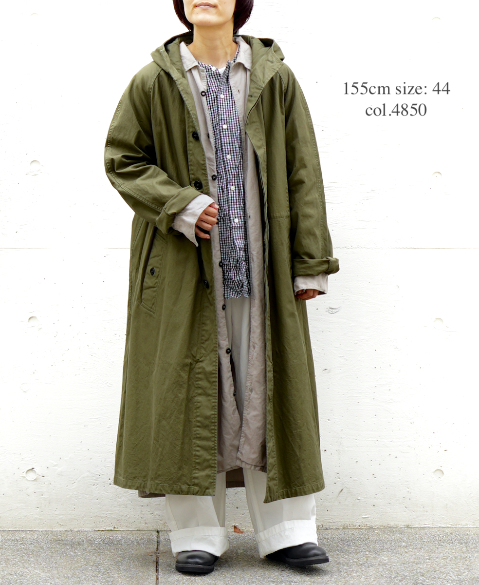 NHT2151DT (コート) HEAVY WEIGHT COTTON TWILL OVERDYE HOODED COAT