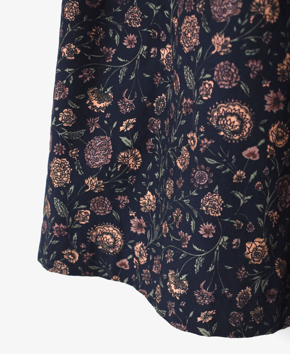 NSL22544 40 S POPLIN FLOWER PRINT GATHERED SKIRT