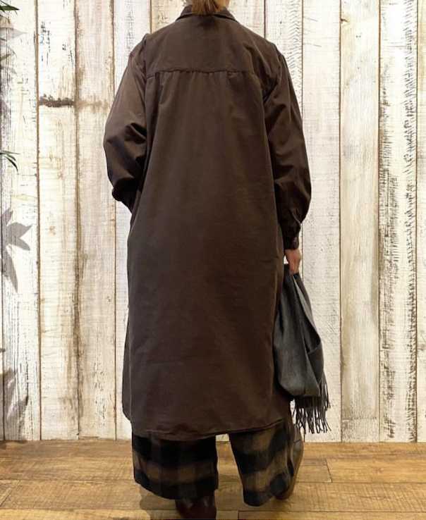 INHT2202CD (ロングシャツ) 26 WALES CORDUROY OVERDYE ONE-UP COLLAR LONG SHIRT
