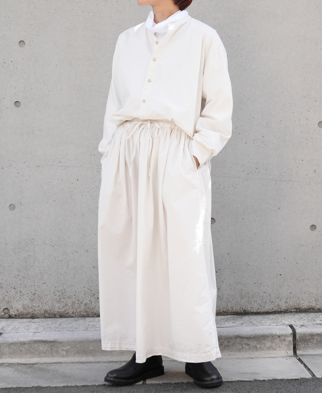 INAM1952PD (スカート) 40'S POPLIN OVER DYED EASY GATHERED SKIRT
