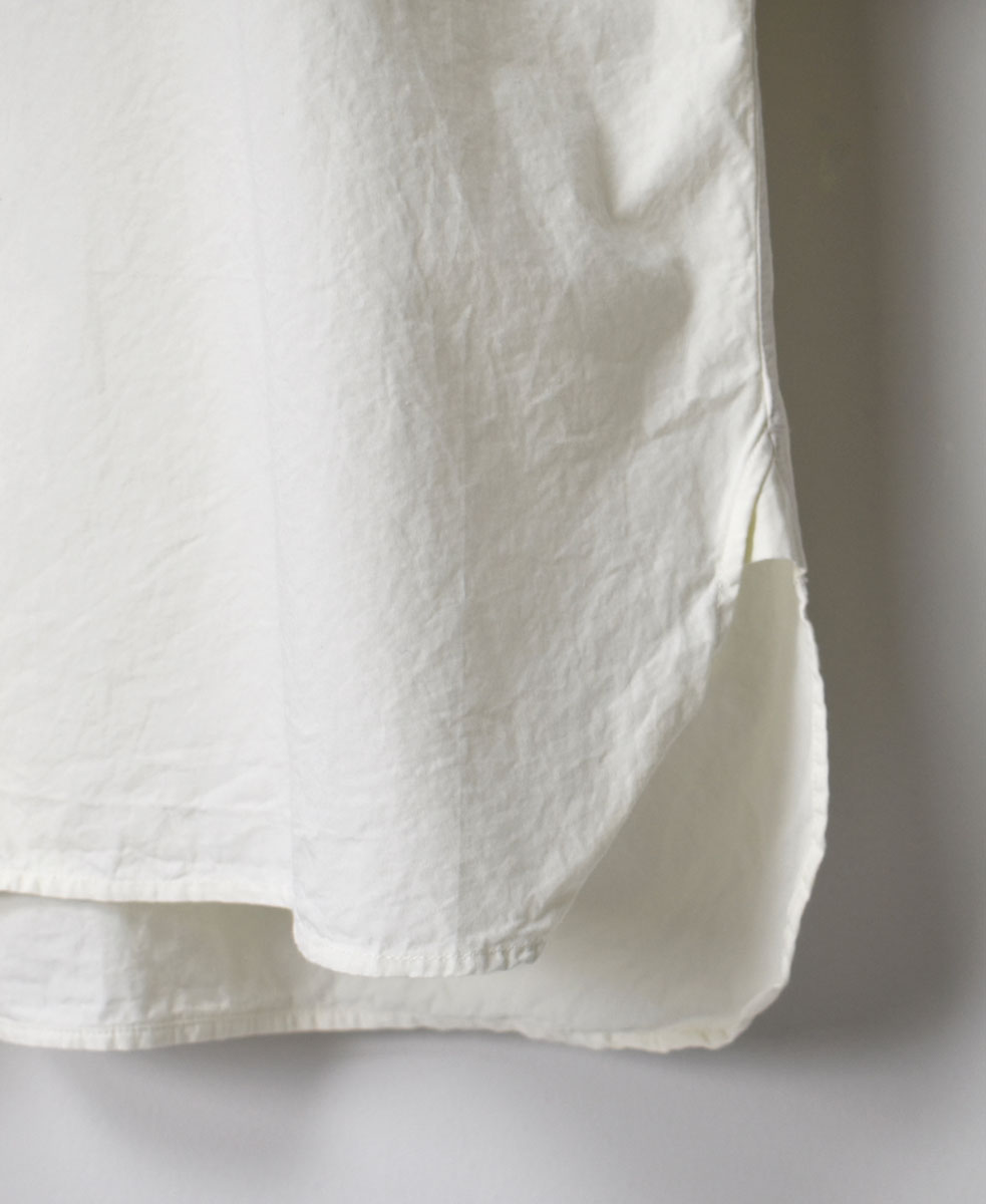 INAM1902PD (ロングシャツ) 40'S POPLIN  OVER DYED BANDED COLLAR LONG SHIRT