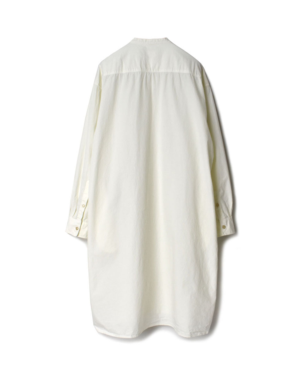 INAM1902PD (ロングシャツ) 40'S POPLIN  OVER DYED BANDED COLLAR LONG SHIRT