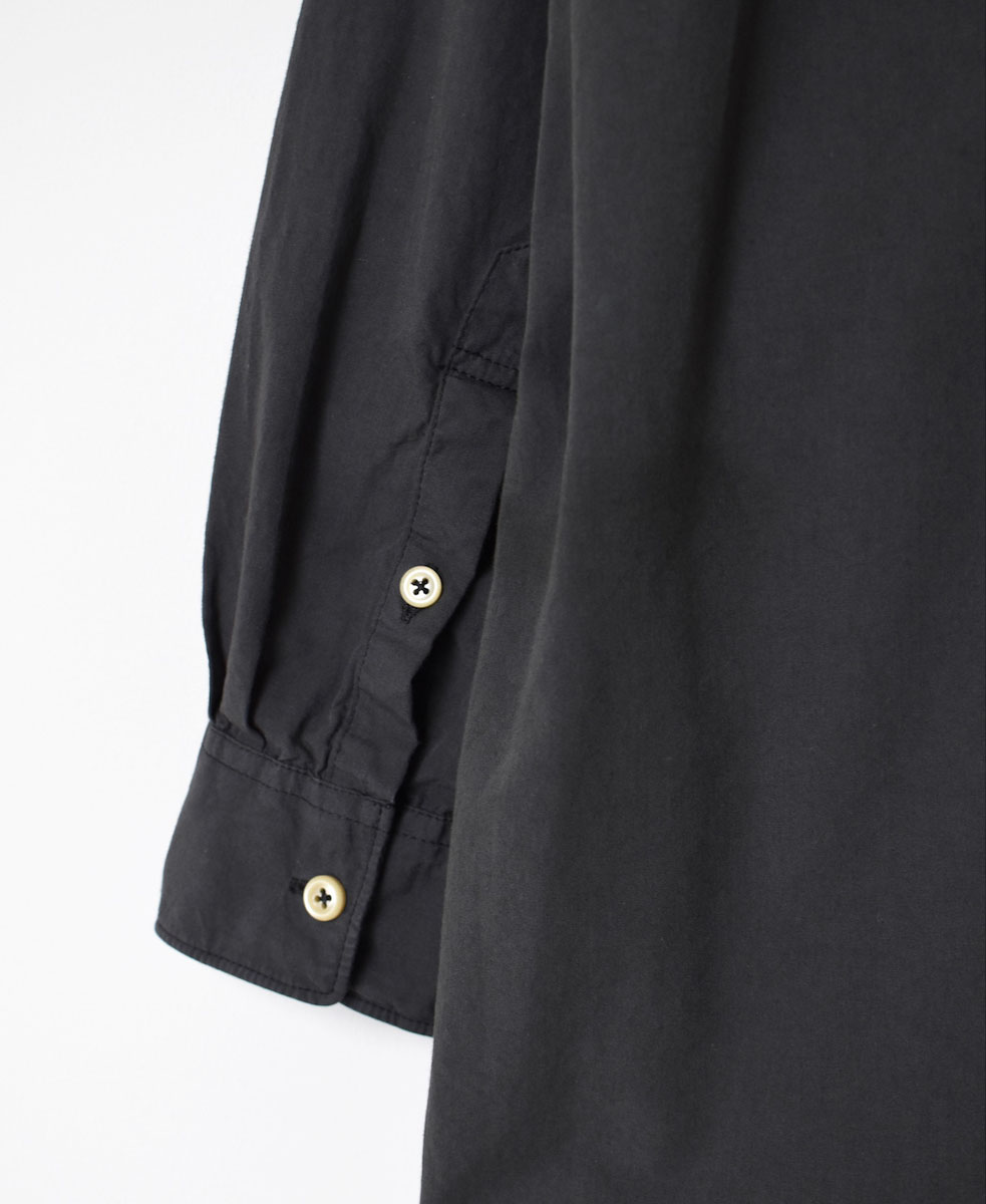 INAM1902PD (ロングシャツ) 40'S POPLIN  OVER DYED BANDED COLLAR LONG SHIRT