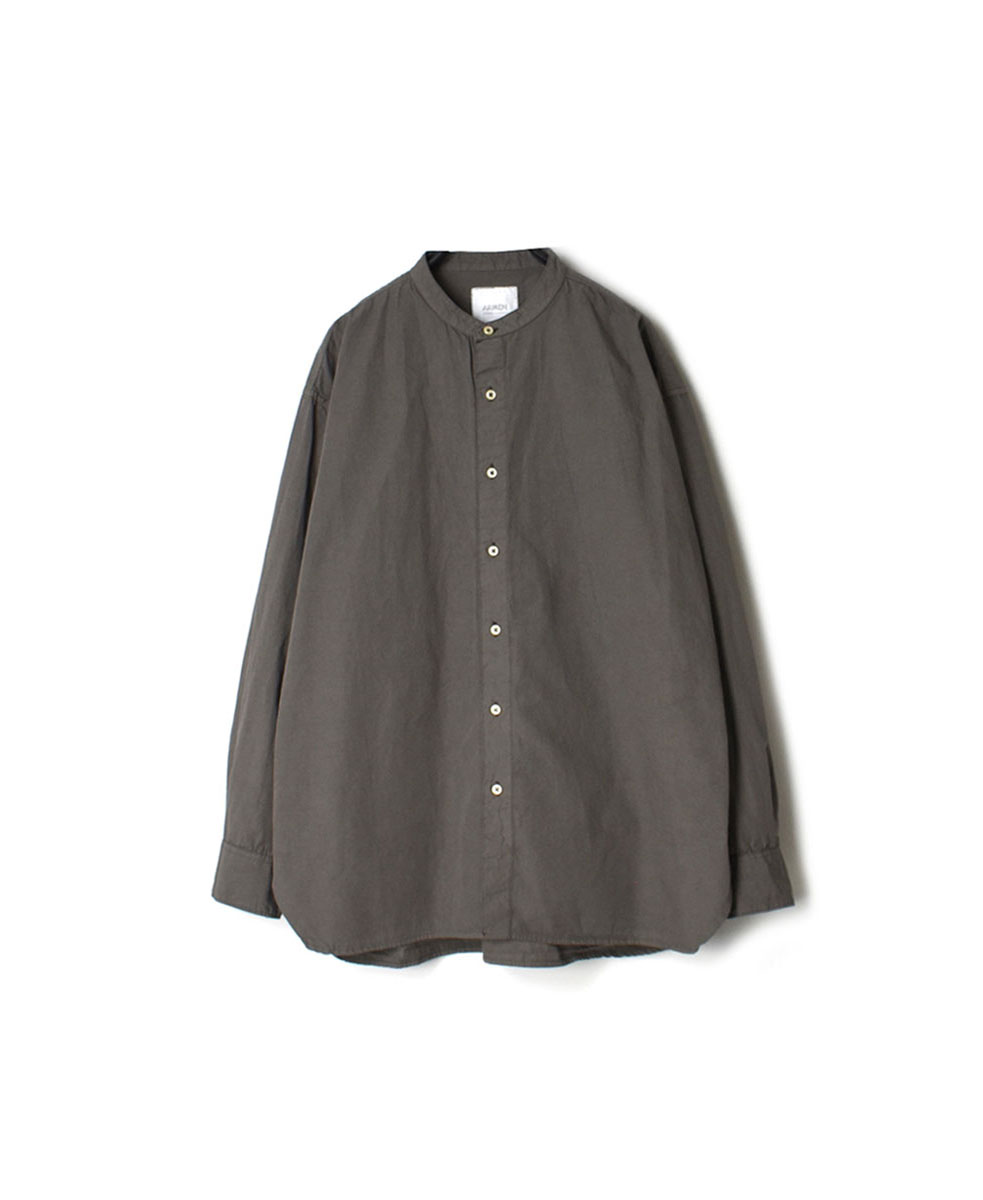 INAM1702PD (シャツ) 40’S POPLIN OVER DYED UTILITY BANDED COLLAR SHIRT