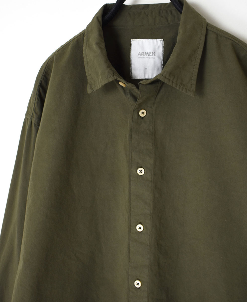 INAM1901PD (シャツ) 40'S POPLIN OVER DYED UTILITY REGULAR COLLAR SHIRT