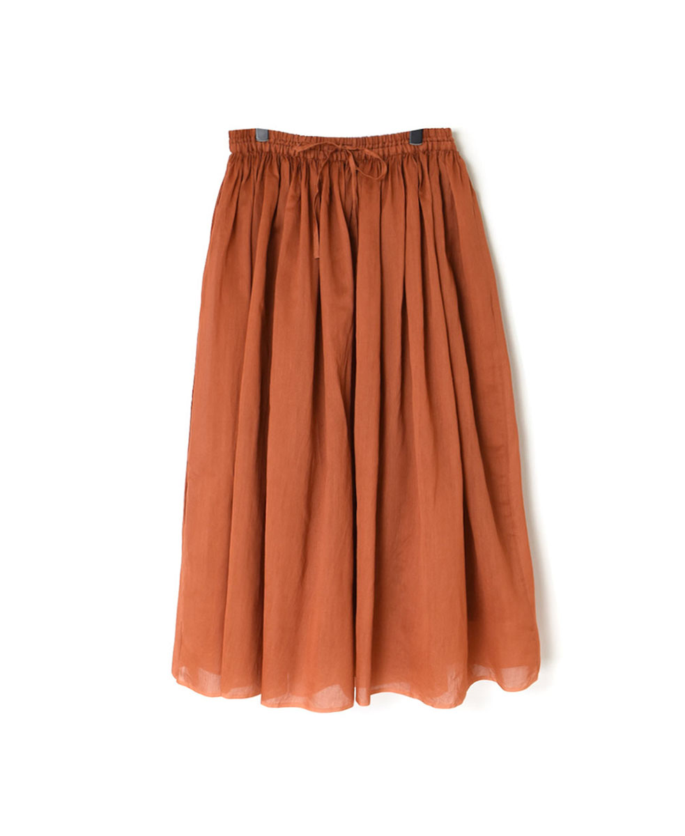 NMDS22564 (スカート) HANDWOVEN COTTON SILK RAJASTHAN TUCK GATHERED SKIRT WITH LINING