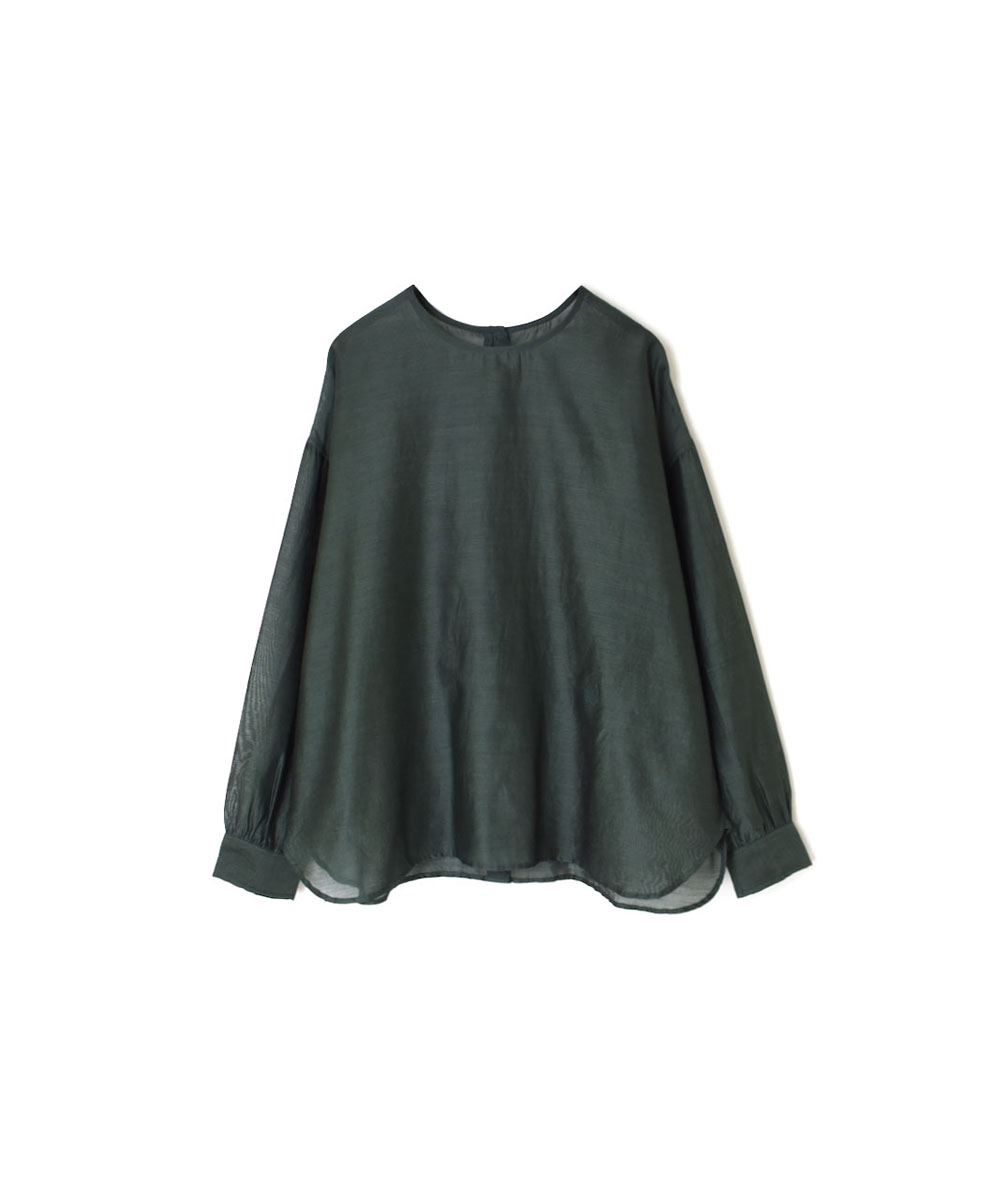 NMDS23531 (ブラウス) HANDWOVEN COTTON SILK BACK OPENING CREW-NECK SHIRT