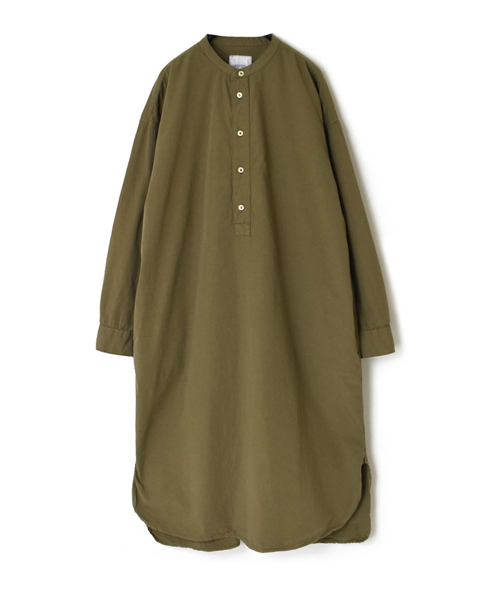 INAM2351PD (ロングシャツ) 40’S POPLIN OVER DYED BANDED COLLAR PULLOVER