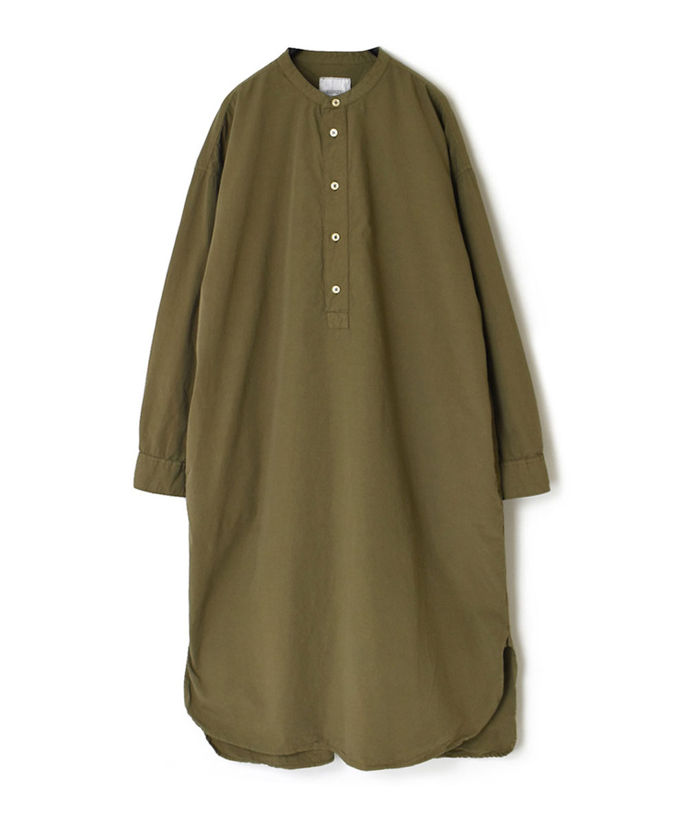 INAM2351PD (ロングシャツ) 40'S POPLIN OVER DYED BANDED COLLAR PULLOVER