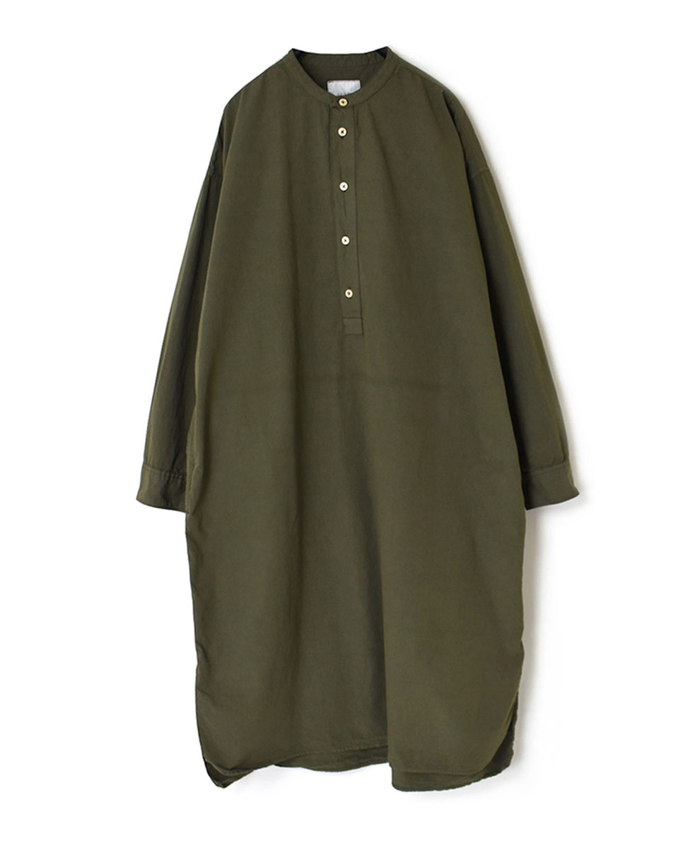 INAM2351PD (ロングシャツ) 40'S POPLIN OVER DYED BANDED COLLAR PULLOVER