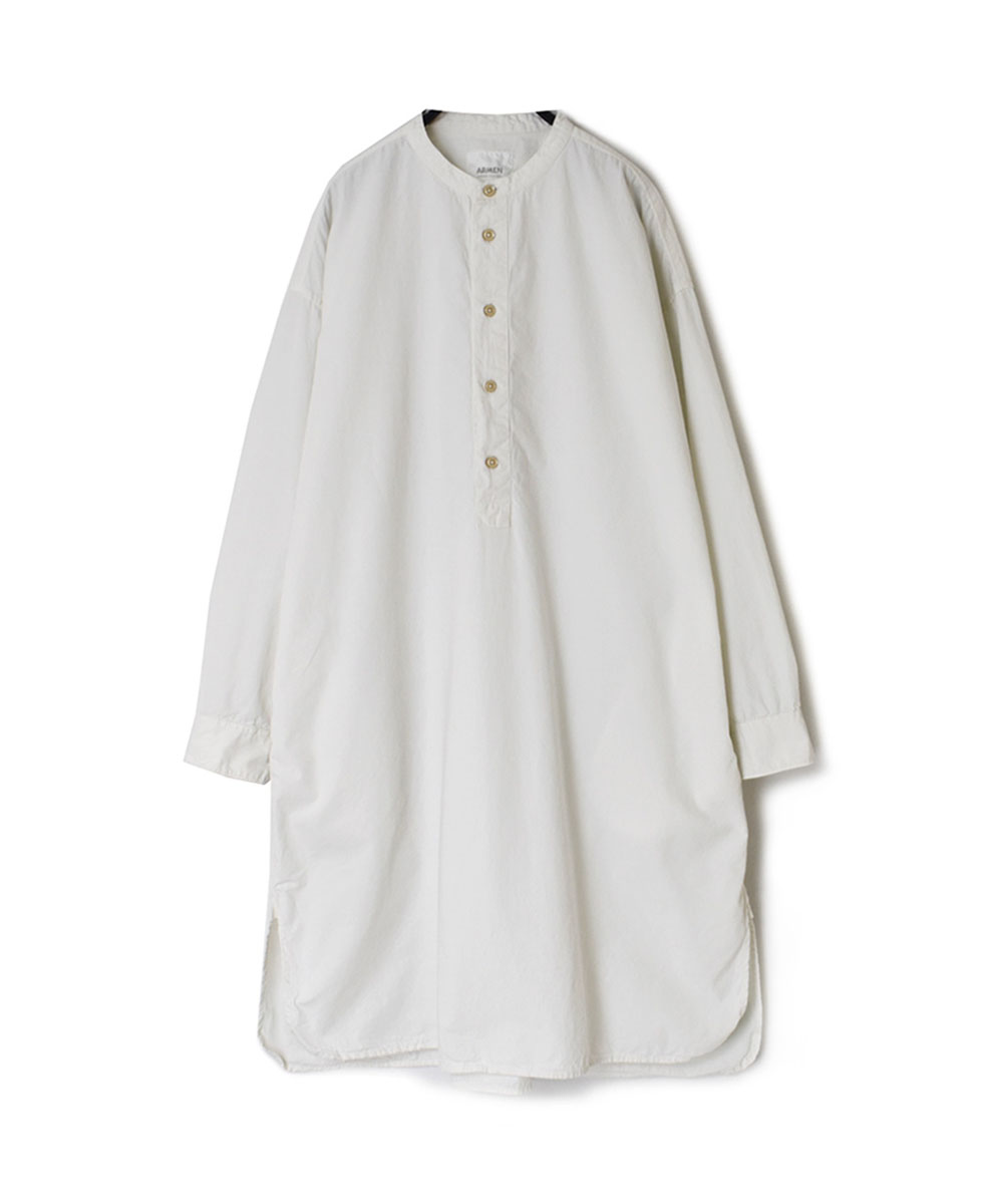 INAM2351PD (ロングシャツ) 40’S POPLIN OVER DYED BANDED COLLAR PULLOVER