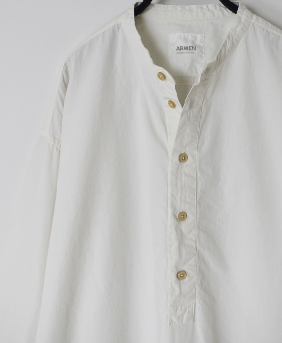 INAM2351PD (ロングシャツ) 40'S POPLIN OVER DYED BANDED COLLAR PULLOVER