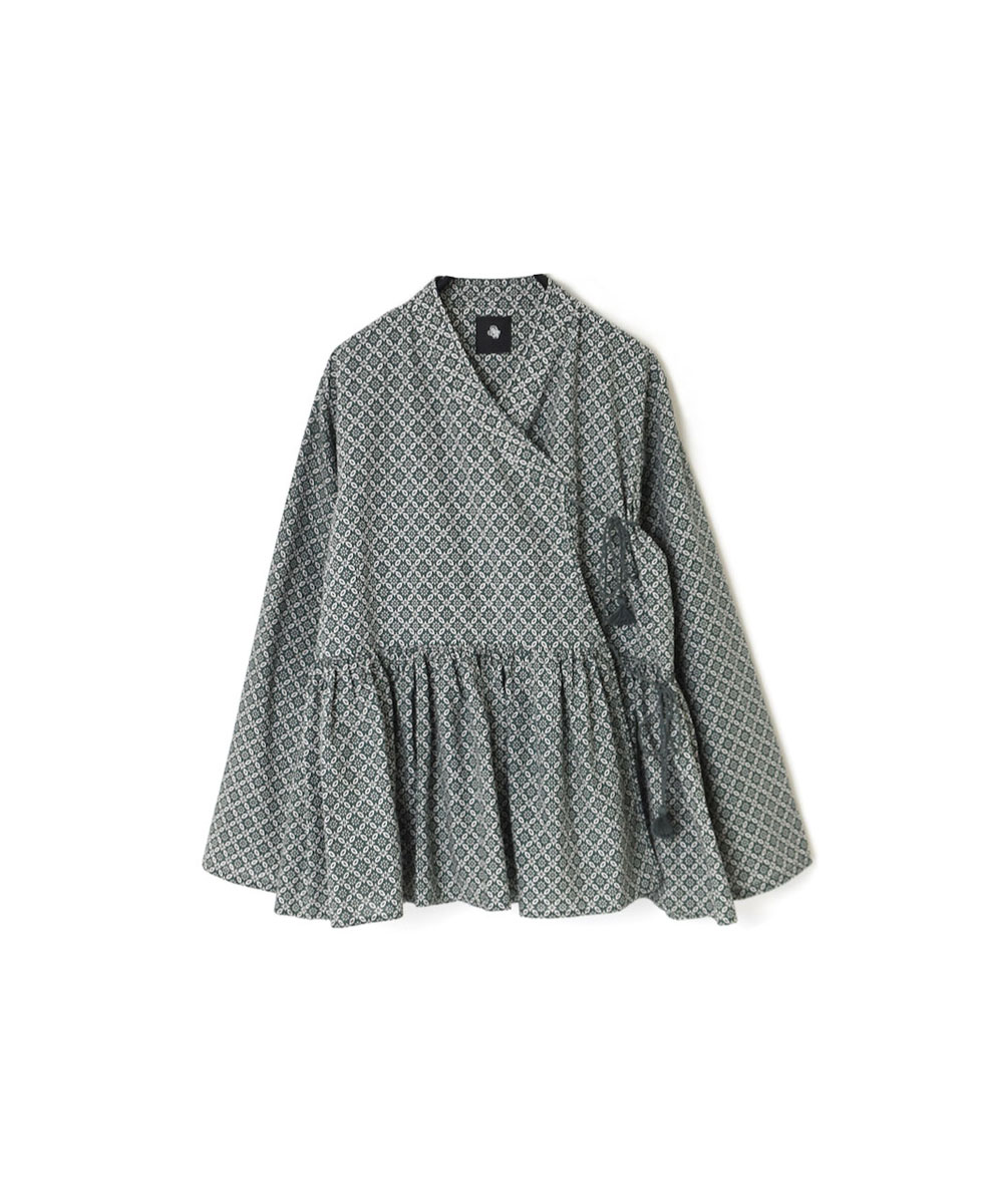 INMDS23734 (ブラウス) 60’S COTTON REPETITIONAL FLOWER BLOCK PRINT CACHE COEUR