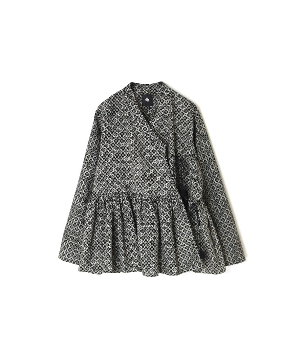 INMDS23734 (ブラウス) 60’S COTTON REPETITIONAL FLOWER BLOCK PRINT CACHE COEUR