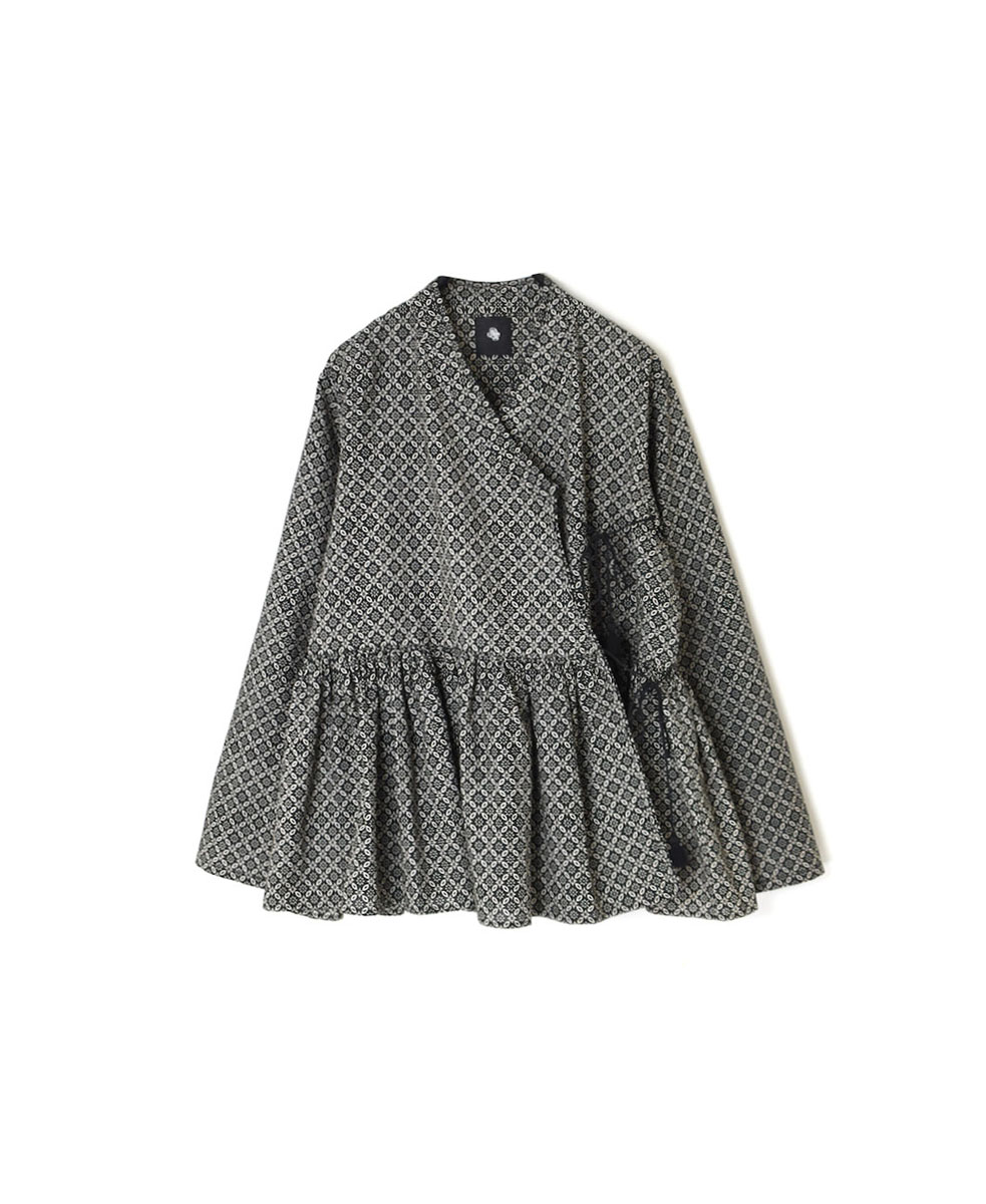 INMDS23734 (ブラウス) 60’S COTTON REPETITIONAL FLOWER BLOCK PRINT CACHE COEUR