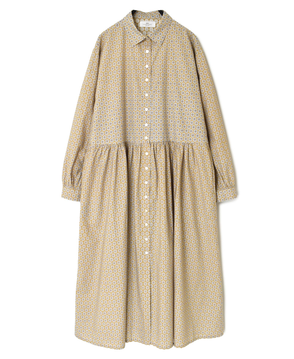 INSL23724 (ワンピース) 60'S POPLIN FLOWER PRINT REGULAR COLLAR DRESS