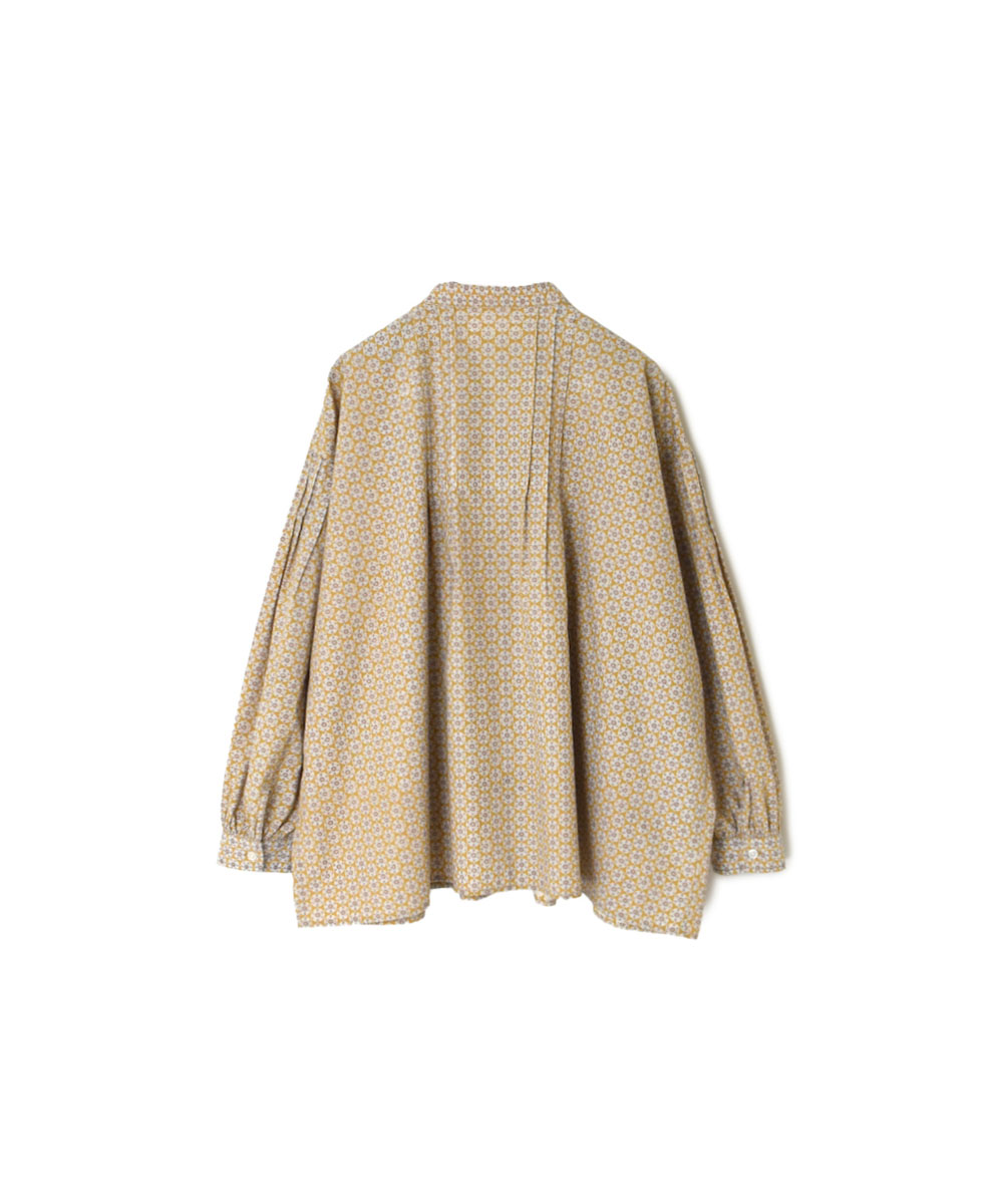 INSL23721 (シャツ) 60'S POPLIN FLOWER PRINT BANDED COLLAR PINTUCK SHIRT
