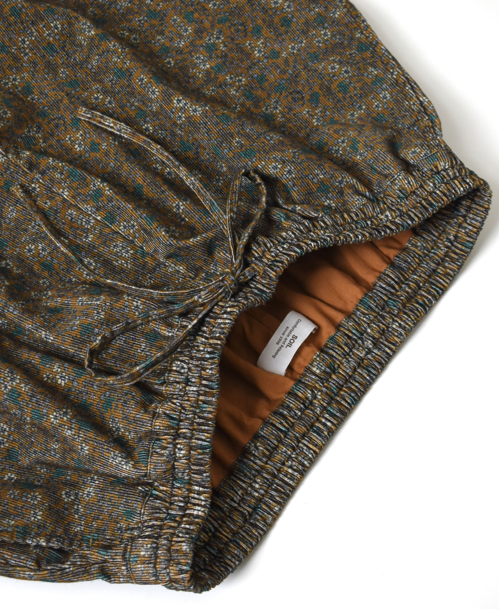 NSL22554 (パンツ) CORDUROY SMALL FLOWER PRINT WIDE EASY PANTS