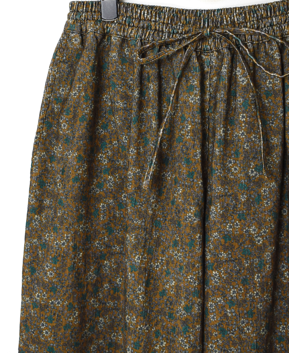 NSL22554 (パンツ) CORDUROY SMALL FLOWER PRINT WIDE EASY PANTS