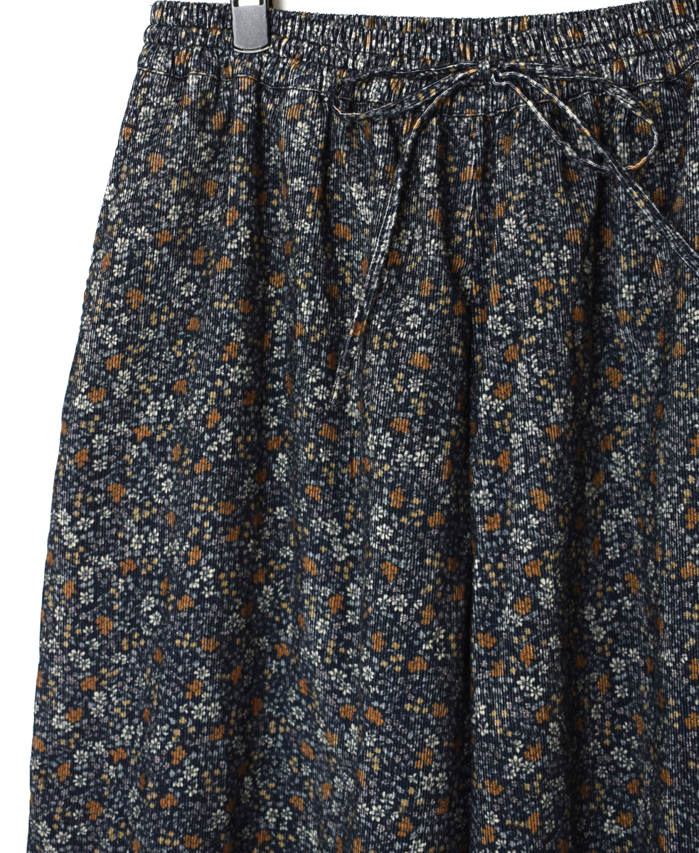 NSL22554 (パンツ) CORDUROY SMALL FLOWER PRINT WIDE EASY PANTS