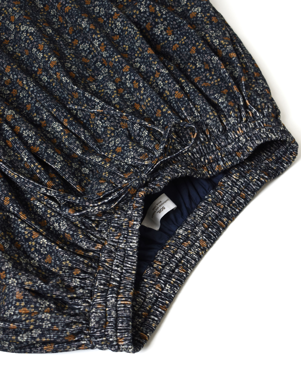 NSL22553 (スカート) CORDUROY SMALL FLOWER PRINT GATHERED SKIRT