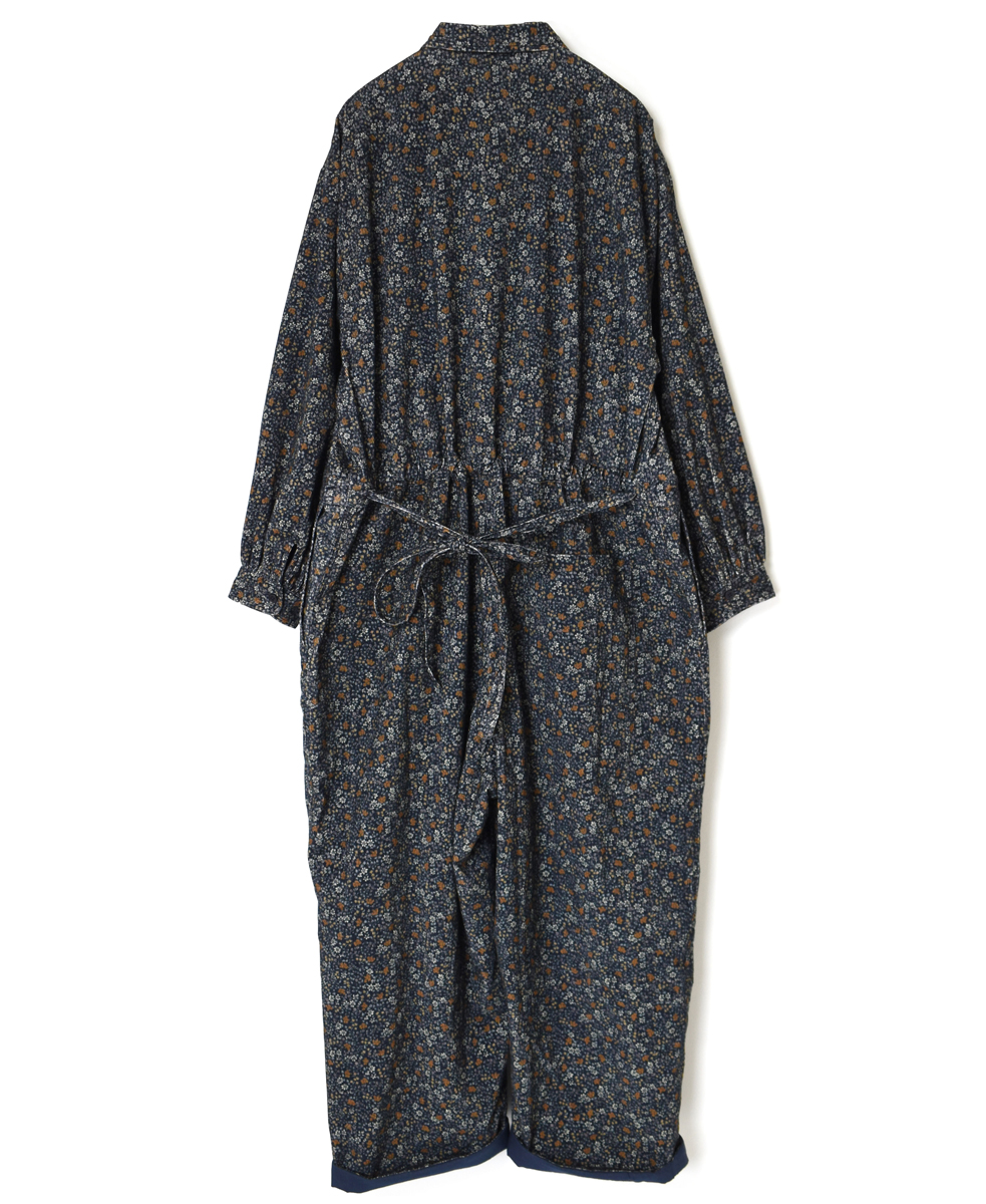 NSL22552 (オーバーオール) CORDUROY SMALL FLOWER PRINT REGULAR COLLAR OVERALLS