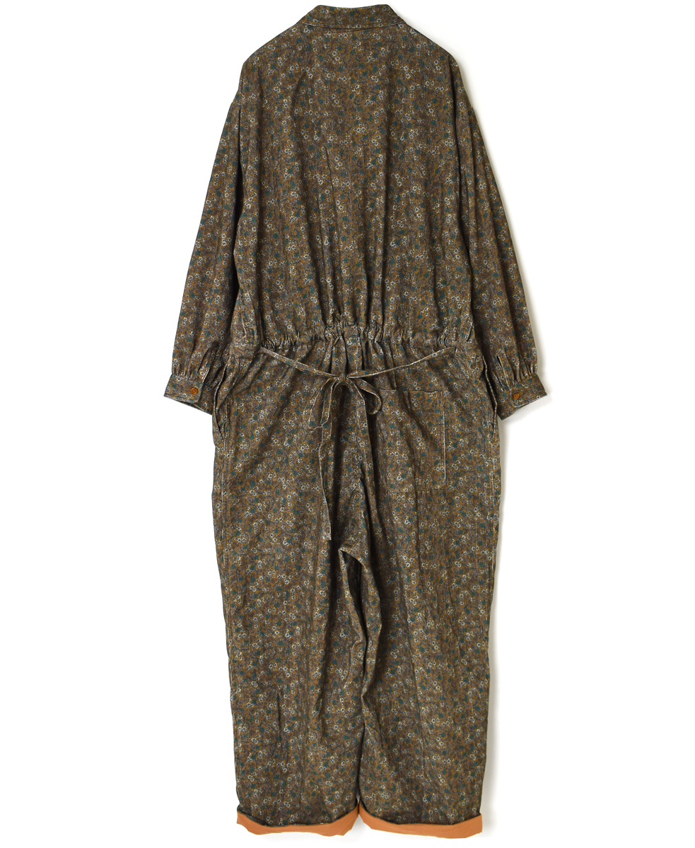 NSL22552 (オーバーオール) CORDUROY SMALL FLOWER PRINT REGULAR COLLAR OVERALLS