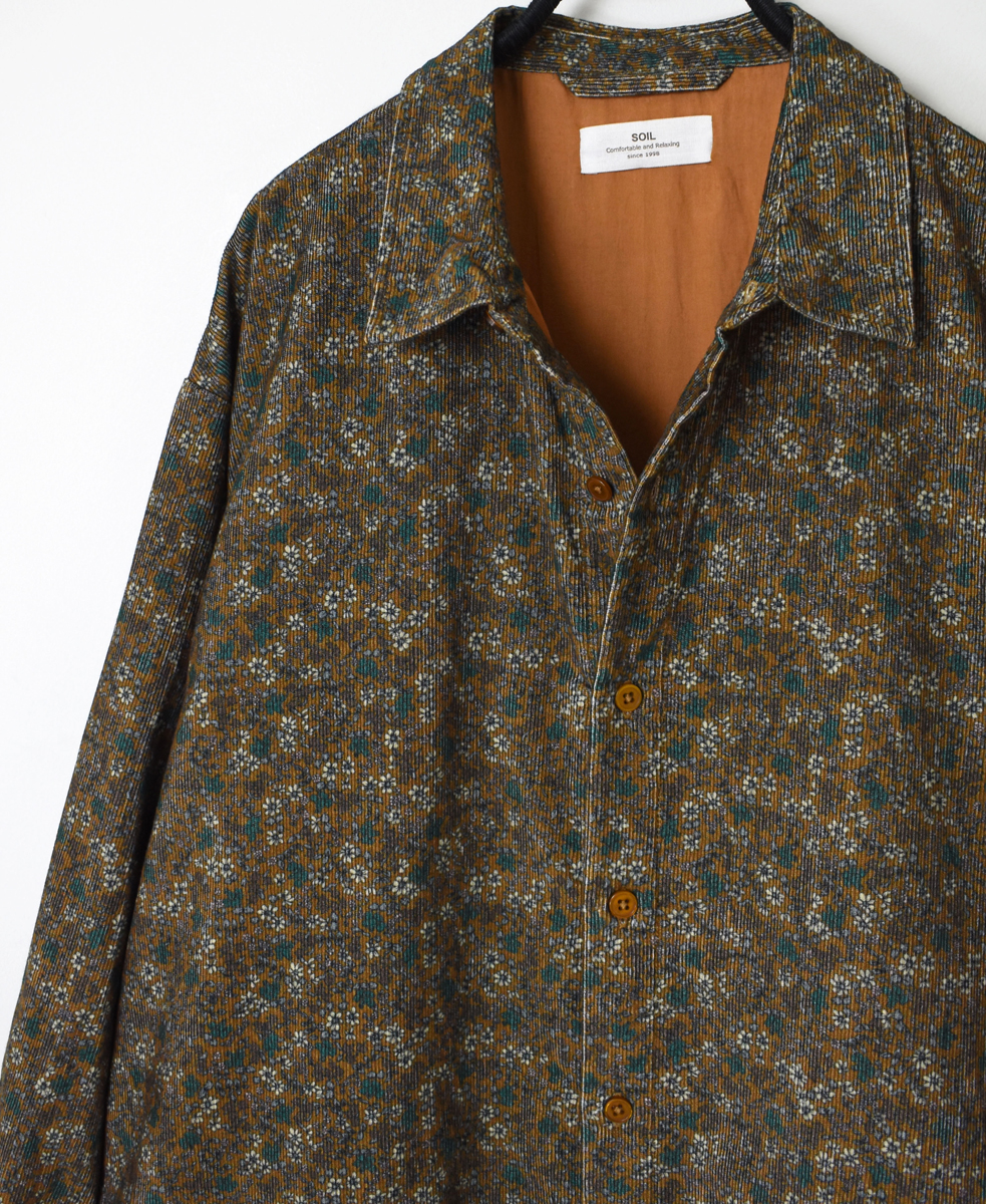 NSL22552 (オーバーオール) CORDUROY SMALL FLOWER PRINT REGULAR COLLAR OVERALLS