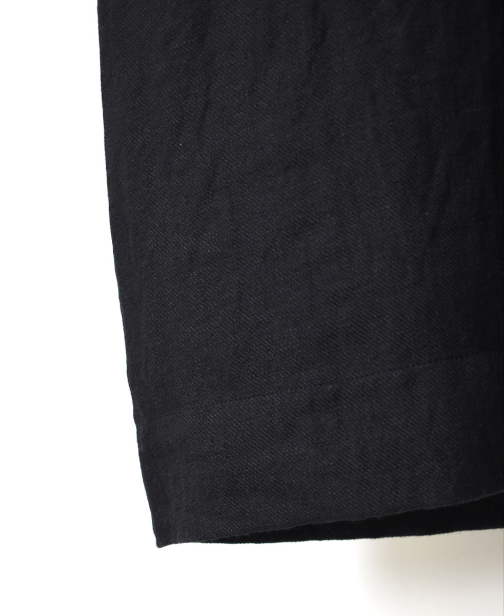 NSL23512 (コート) WOOL LINEN PLAIN WITH QUILTED LINING HOODED REVERSIBLE LONG COAT WITH BELT