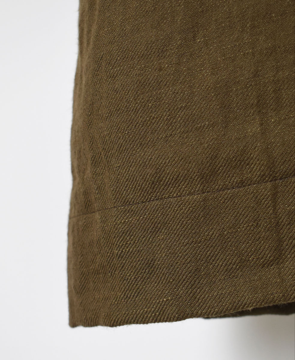 NSL23512 (コート) WOOL LINEN PLAIN WITH QUILTED LINING HOODED REVERSIBLE LONG COAT WITH BELT
