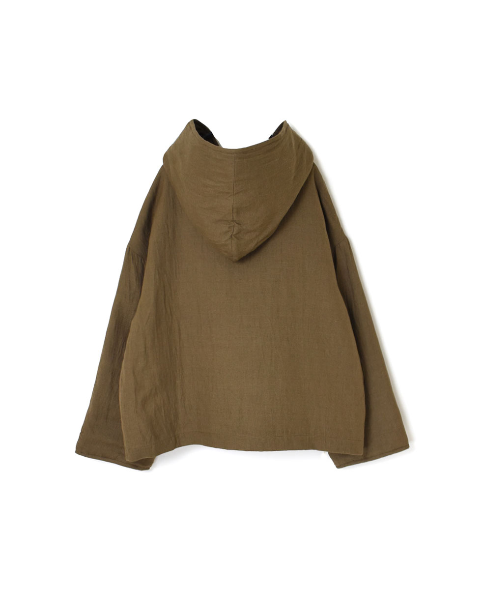 NSL23511 (ジャケット) WOOL LINEN PLAIN WITH QUILTED LINING HOODED REVERSIBLE JACKET