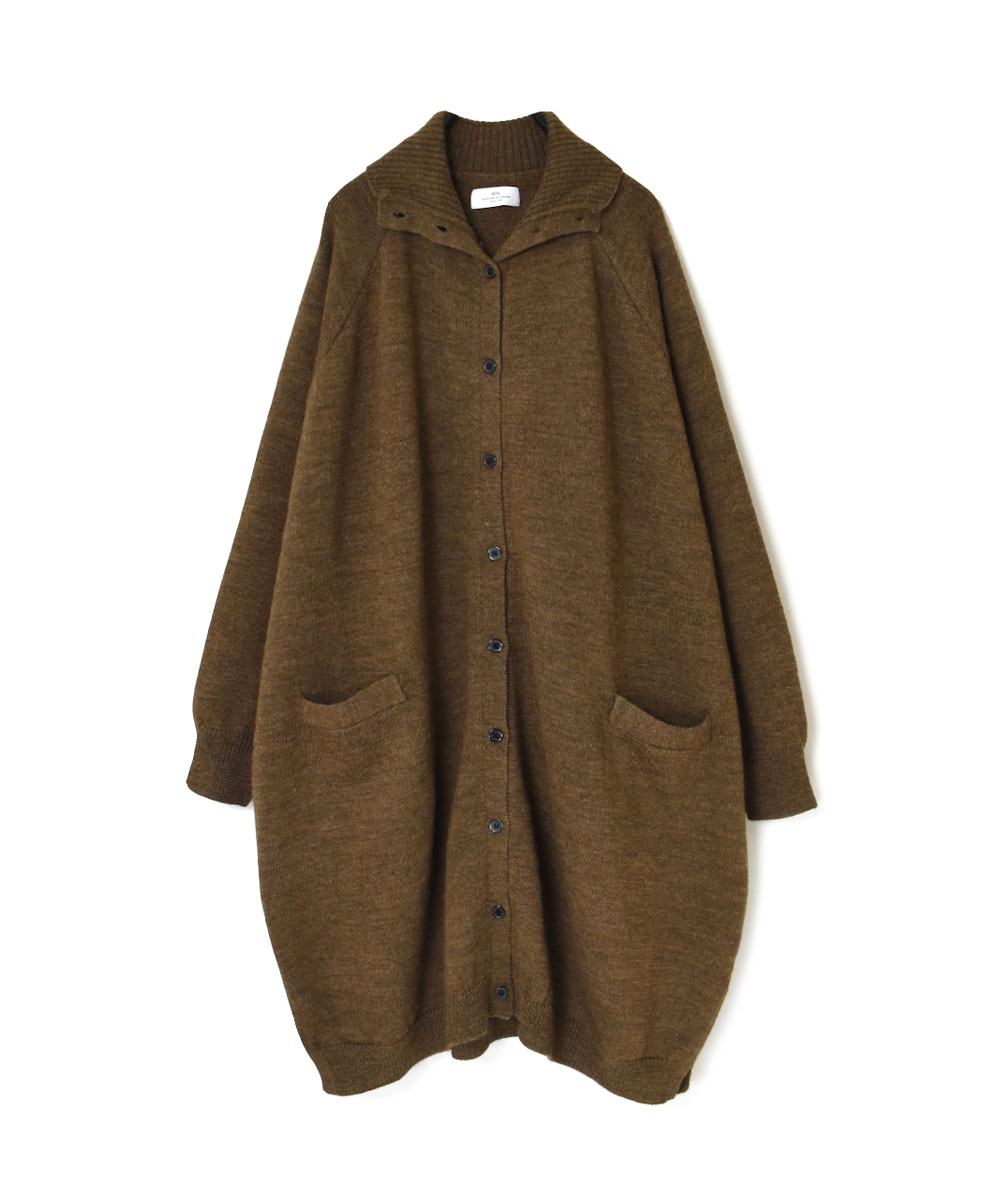 GNSL22703 (カーディガン) 5GG 2PLY COTOSWOLDS TURTLE NECK BUTTON LONG CARDIGAN