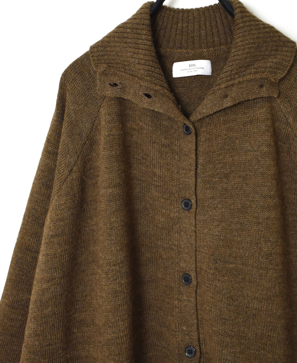 GNSL22703 (カーディガン) 5GG 2PLY COTOSWOLDS TURTLE NECK BUTTON LONG CARDIGAN