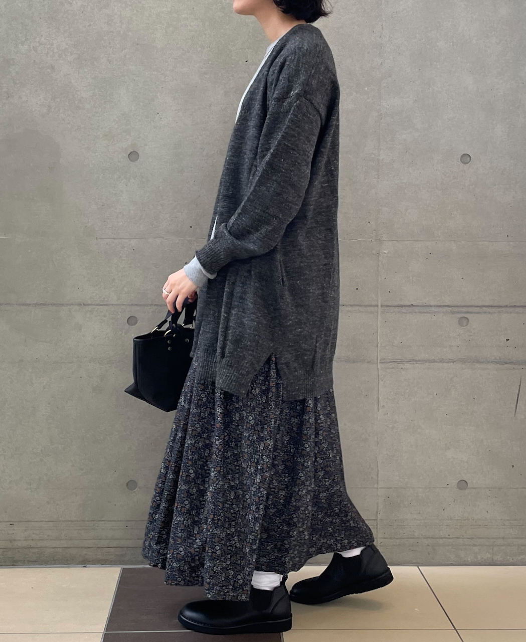 NSL22553 (スカート) CORDUROY SMALL FLOWER PRINT GATHERED SKIRT