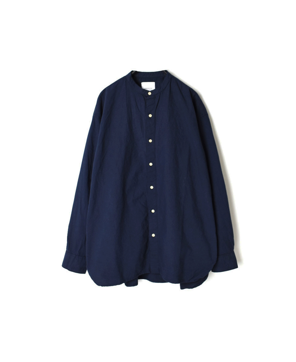 INAM1702PD (シャツ) 40’S POPLIN OVER DYED UTILITY BANDED COLLAR SHIRT