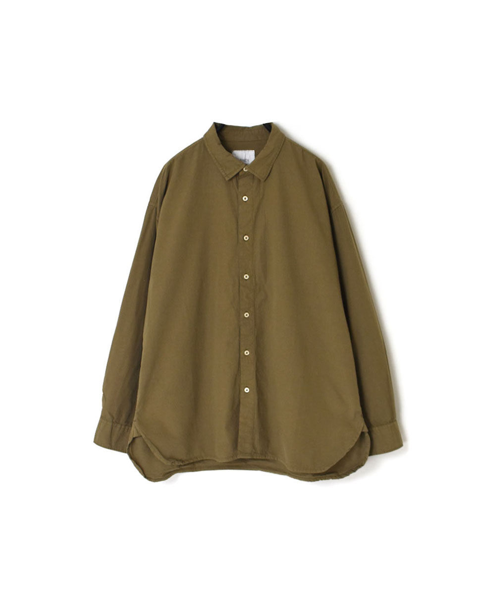 INAM1901PD (シャツ) 40'S POPLIN OVER DYED UTILITY REGULAR COLLAR SHIRT