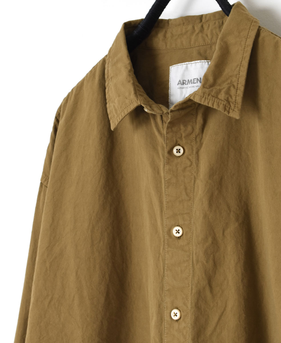 INAM1901PD (シャツ) 40'S POPLIN OVER DYED UTILITY REGULAR COLLAR SHIRT