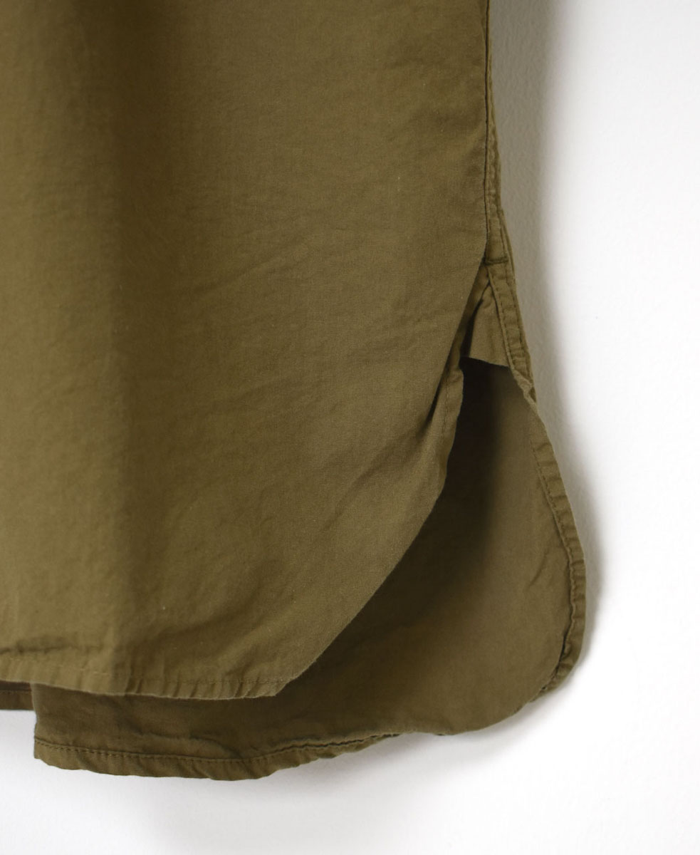 INAM1902PD (ロングシャツ) 40'S POPLIN  OVER DYED BANDED COLLAR LONG SHIRT