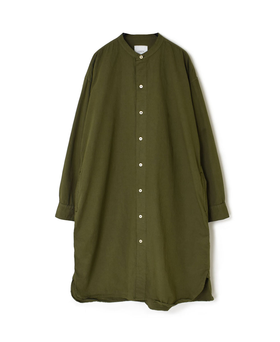 INAM1902PD (ロングシャツ) 40'S POPLIN  OVER DYED BANDED COLLAR LONG SHIRT