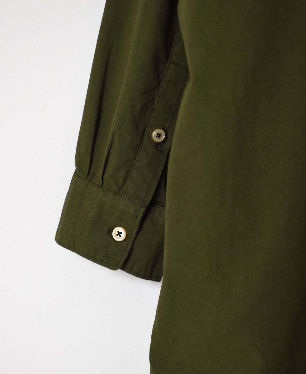 INAM1902PD (ロングシャツ) 40'S POPLIN  OVER DYED BANDED COLLAR LONG SHIRT