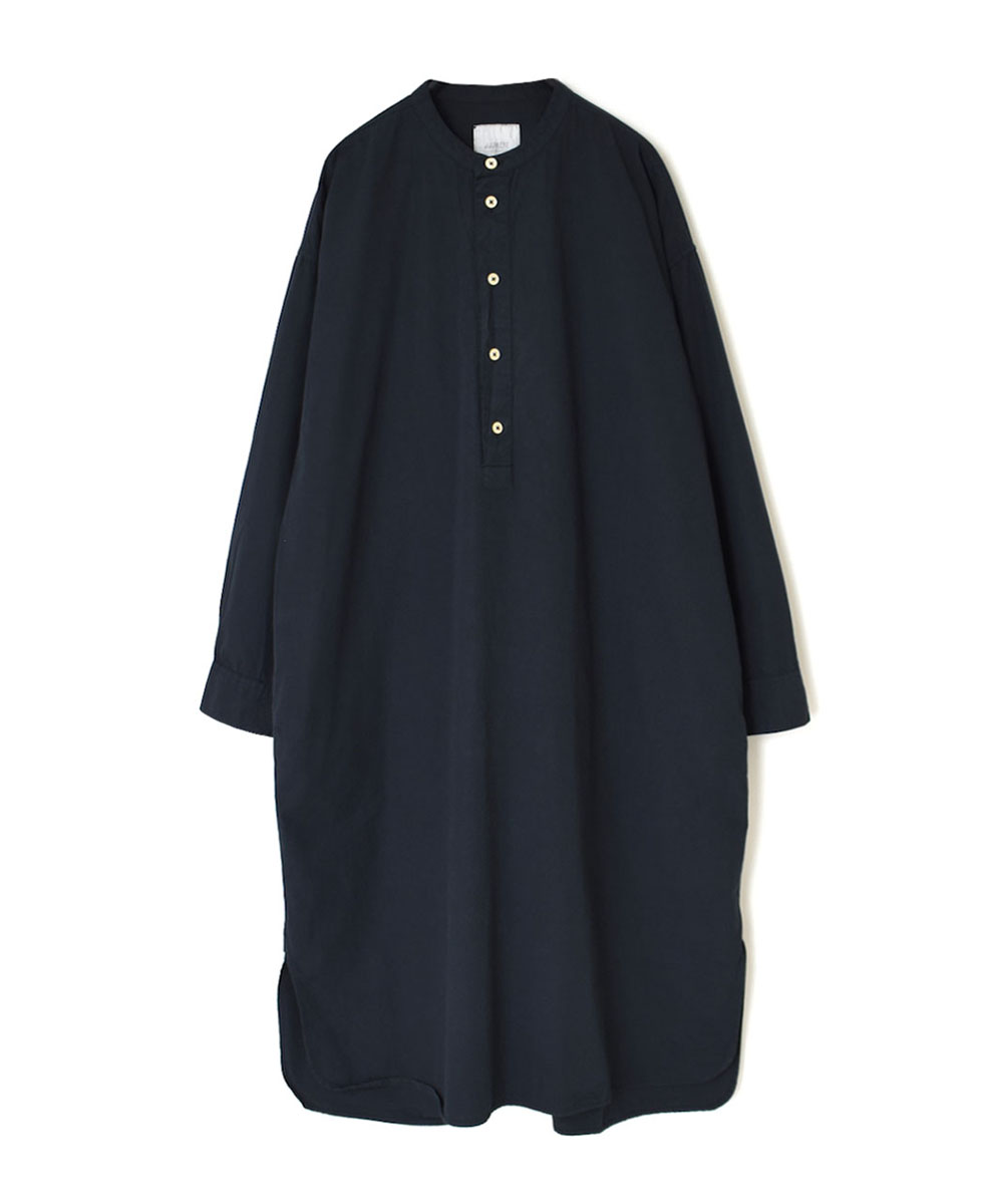 INAM2351PD (ロングシャツ) 40'S POPLIN OVER DYED BANDED COLLAR PULLOVER