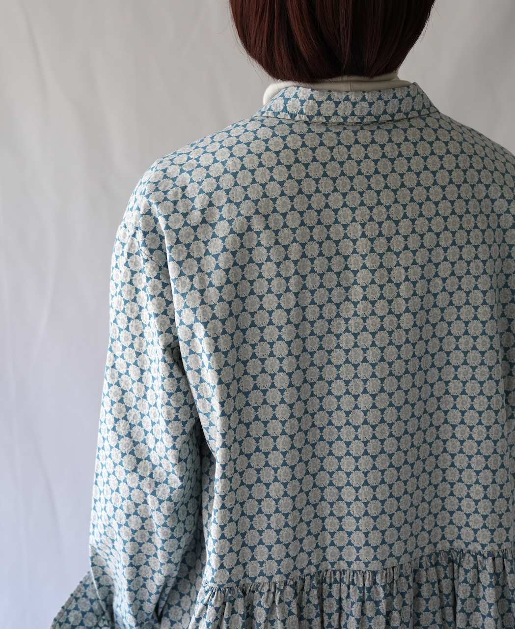 INSL23724 (ワンピース) 60'S POPLIN FLOWER PRINT REGULAR COLLAR DRESS