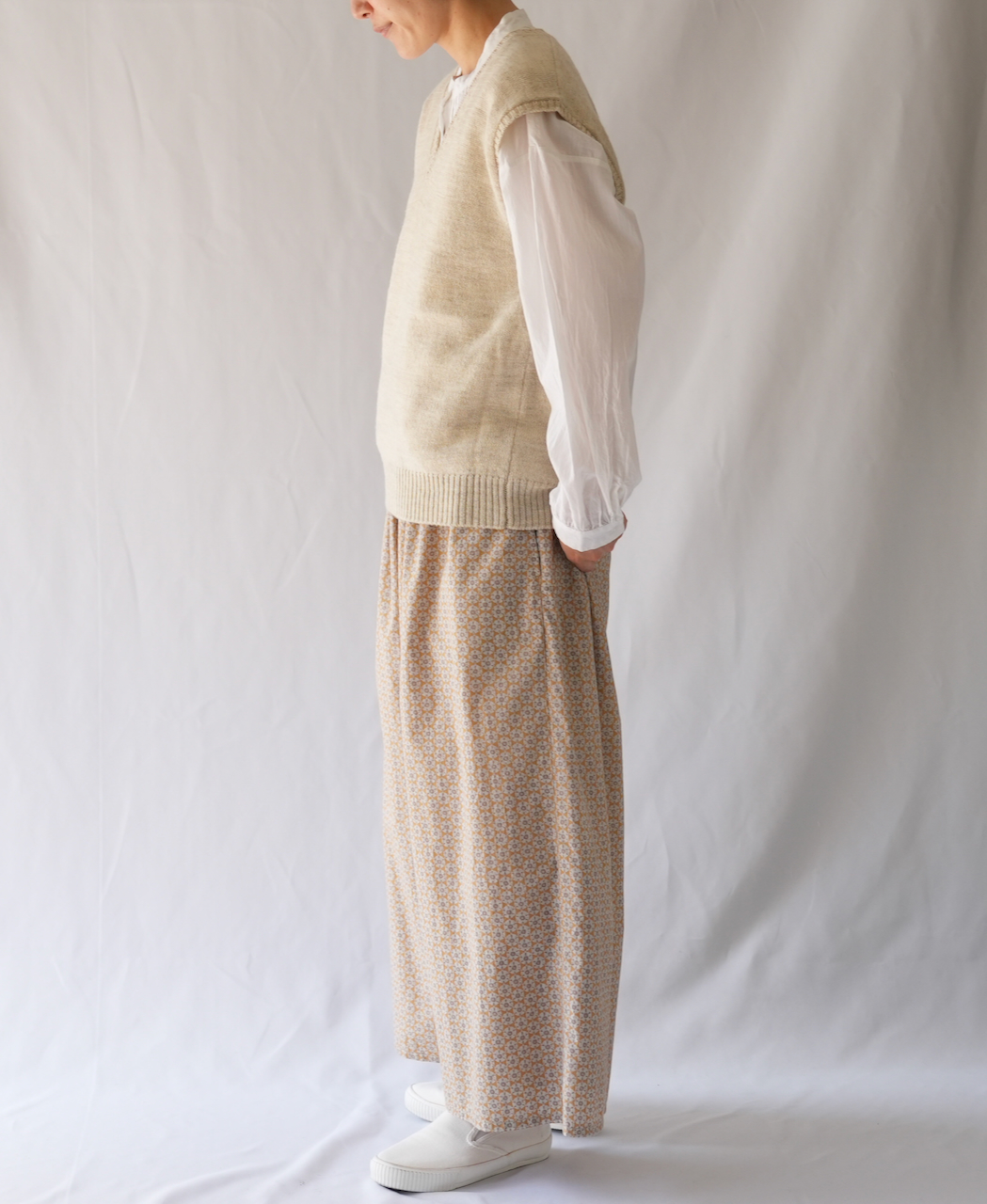 INSL23726 (パンツ) 60'S POPLIN FLOWER PRINT EASY PANTS