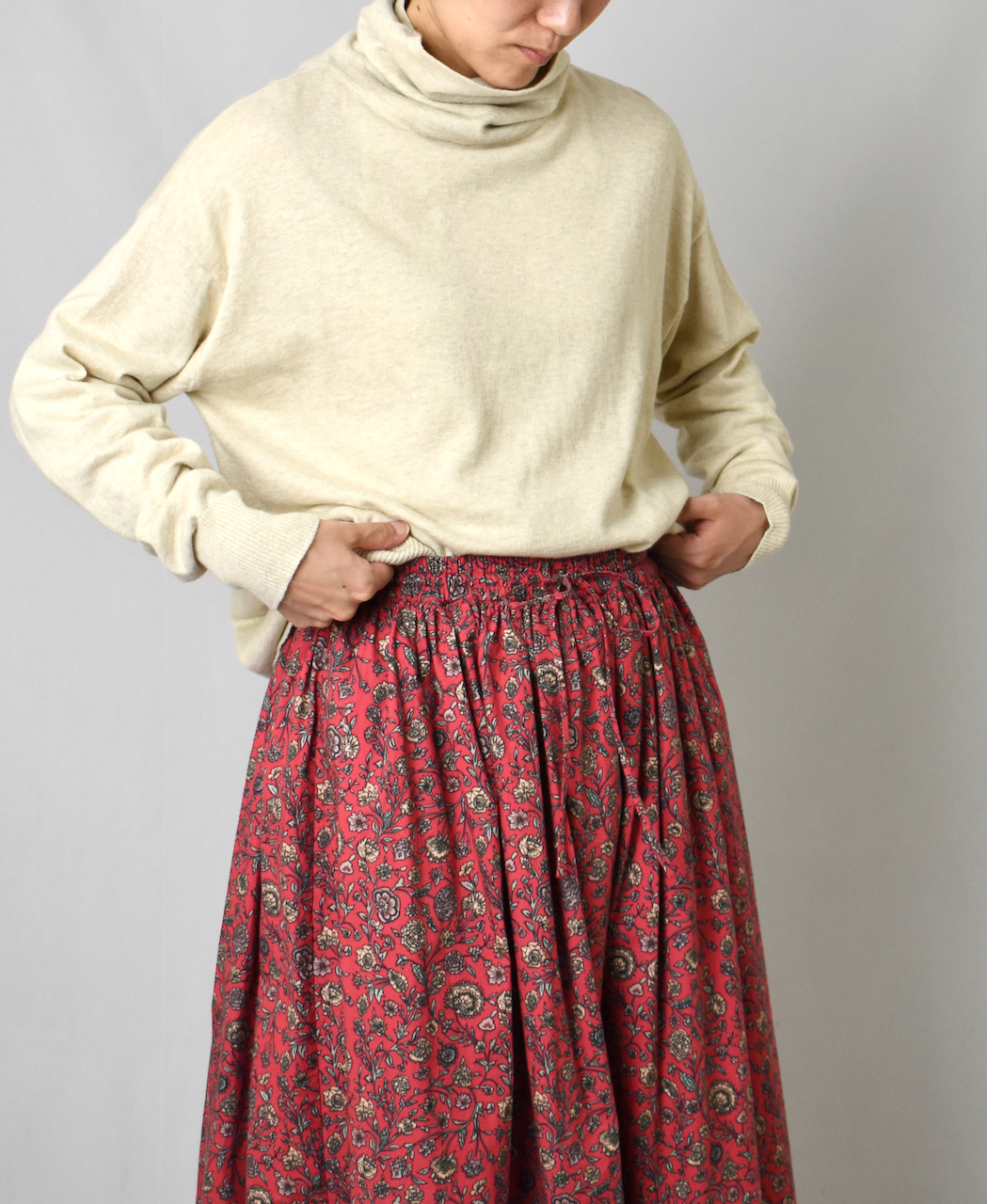 neith./Denim Skirt With Legcover デニムスカート - ミニスカート