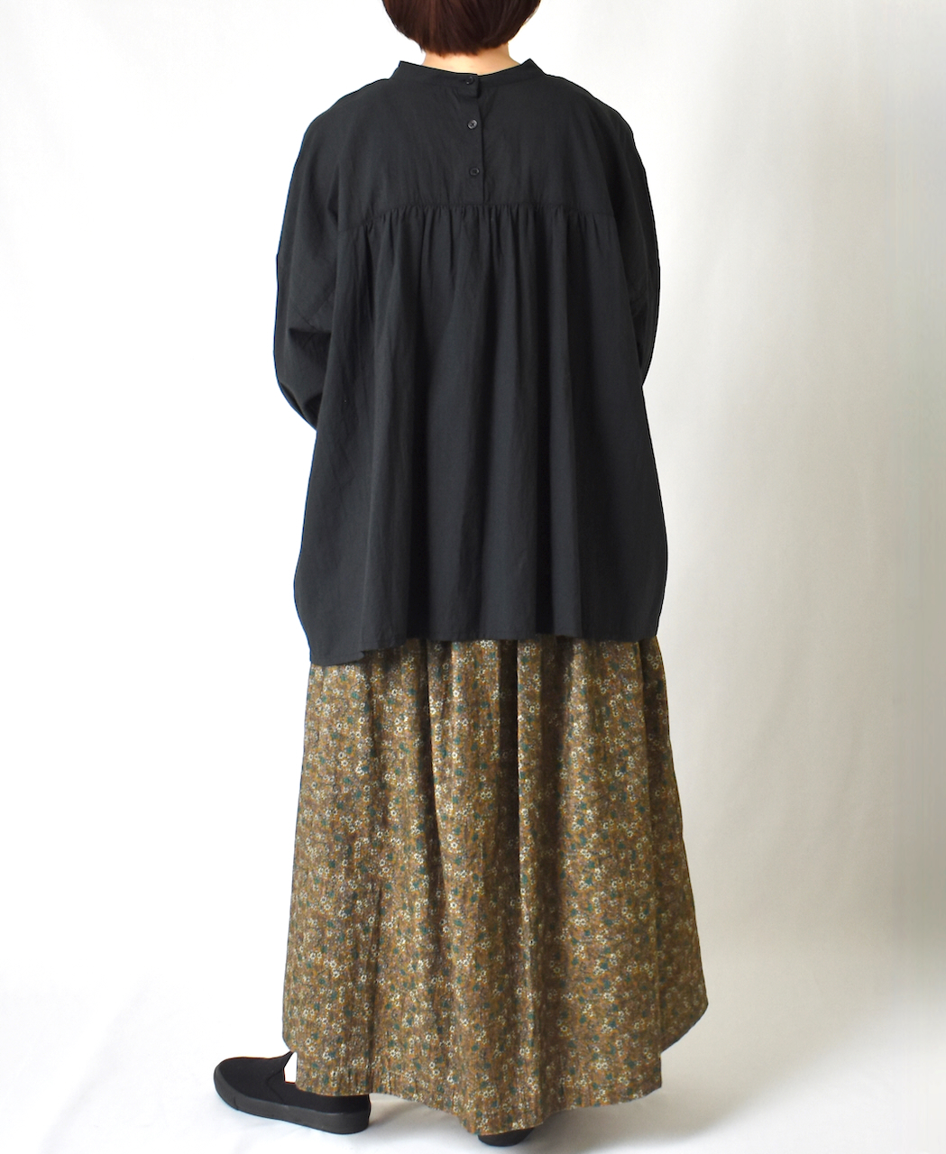 NSL22553 (スカート) CORDUROY SMALL FLOWER PRINT GATHERED SKIRT