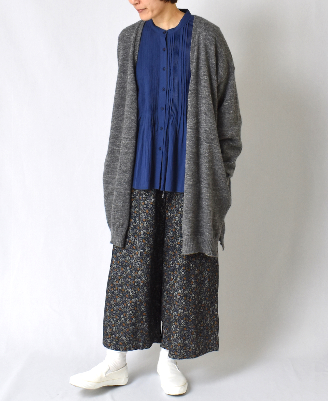 NSL22554 (パンツ) CORDUROY SMALL FLOWER PRINT WIDE EASY PANTS