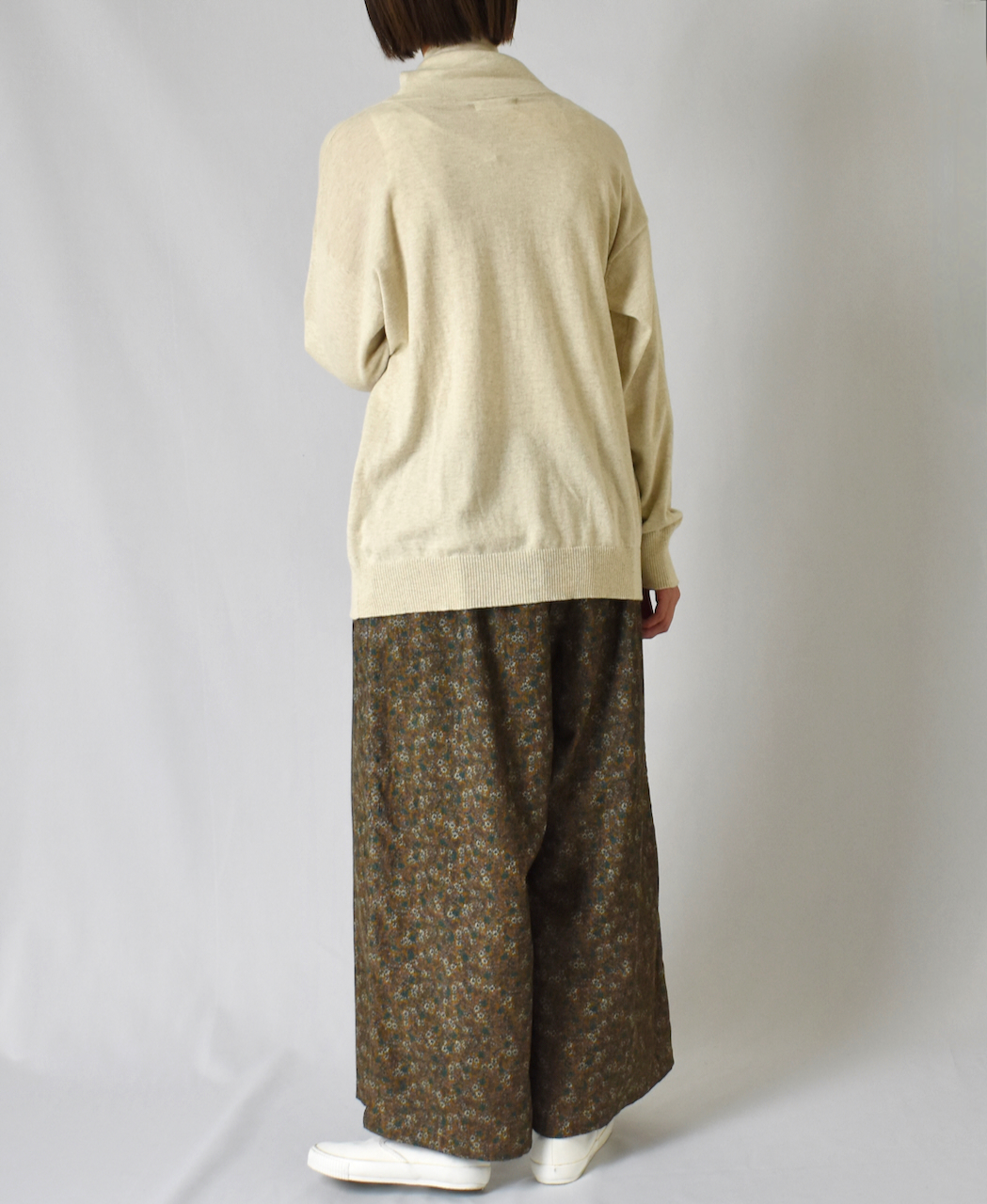 NSL22554 (パンツ) CORDUROY SMALL FLOWER PRINT WIDE EASY PANTS
