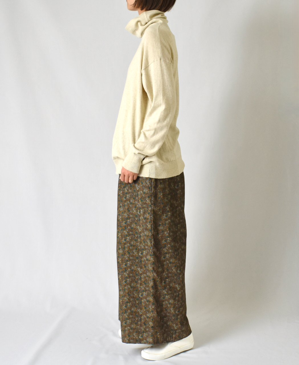 NSL22554 (パンツ) CORDUROY SMALL FLOWER PRINT WIDE EASY PANTS