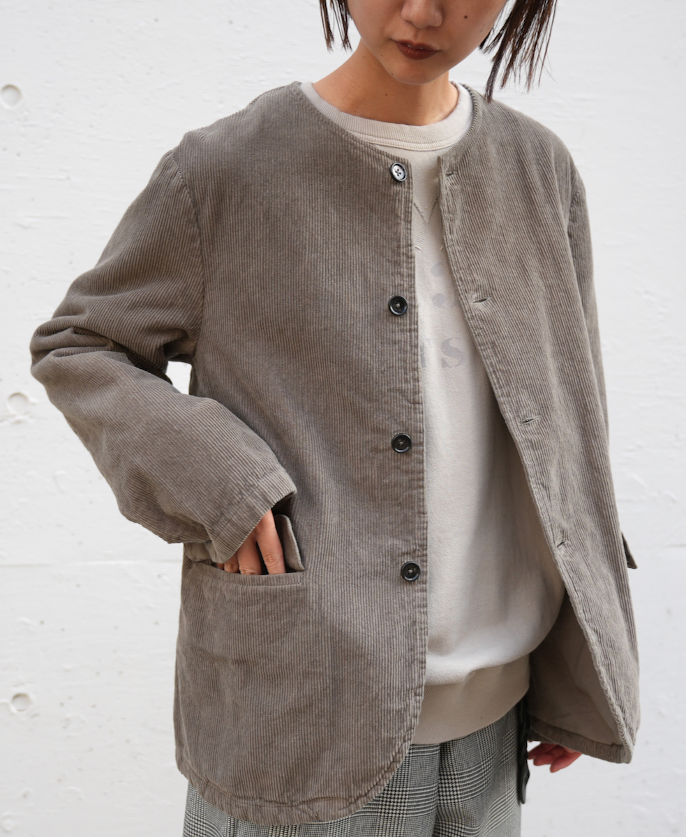 NVL1751C9D (ジャケット) 9WALE CORDUROY/60'S ORGANIC CAMBRIC MEN'S SIDE VENTS NO COLLAR JACET